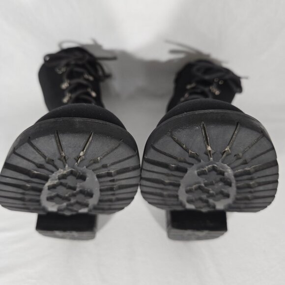 STUART WEITZMAN Eclectic Grandpa BLACK Nylon Upper Combat Boots Women Size 7.5B - Picture 9 of 17